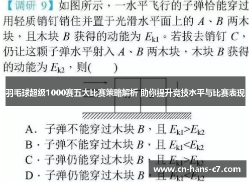 羽毛球超级1000赛五大比赛策略解析 助你提升竞技水平与比赛表现